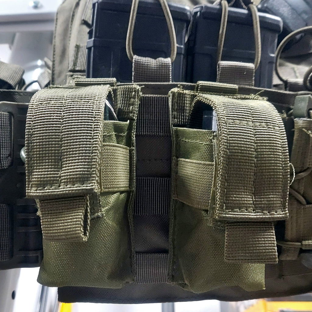 Airsoft Vest Pouch - MOLLE Compatible (Olive Green)