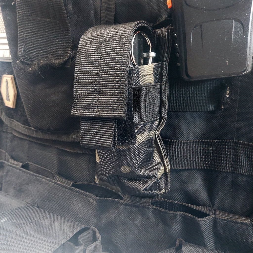 Airsoft Vest Pouch - MOLLE Compatible (Black Camo)